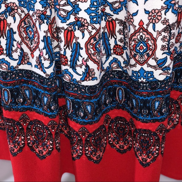 LuLaRoe red white and blue dipped Amelia unicorn - Picture 3 of 5